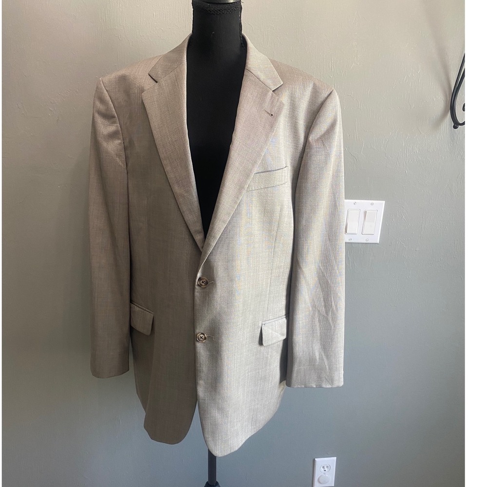 Joseph abboud Mens 2 Piece Sharkskin Suit Blazer Jacket and Cuffed Trouser.